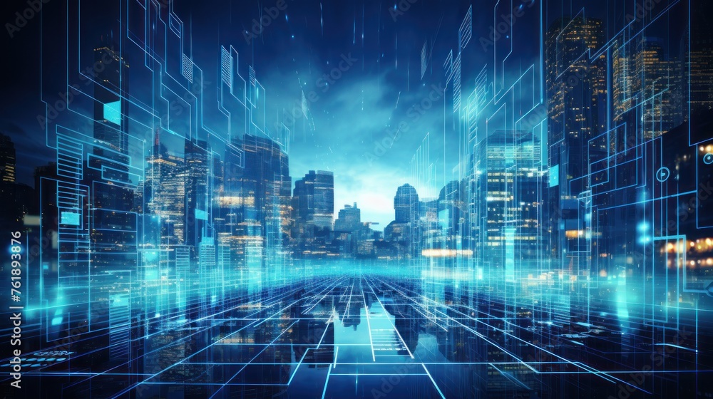 IT technology background that portrays the resilience of digital systems in the face of challenges and disruptions