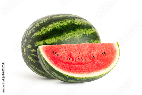 Watermelon with sliced  isolated on white