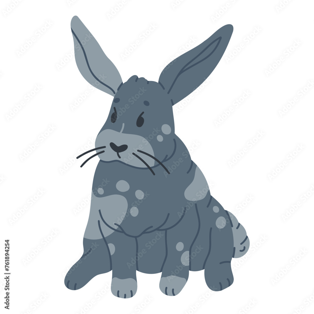 Cute Easter bunny. Hand drawn rabbit, fluffy bunny character, little Easter hare mascot flat vector illustration. Cute spring Easter holiday rabbit Cute Easter bunny. Hand drawn rabbit, fluffy bunny character, little Easter hare mascot flat vector illustration. Cute spring Easter holiday rabbit