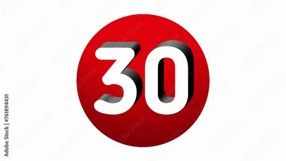 3D Number 30 thirty sign symbol animation motion graphics icon on red sphere on white background,cartoon video number for video elements 3D Number 30 thirty sign symbol animation motion graphics icon on red sphere on white background,cartoon video number for video elements
