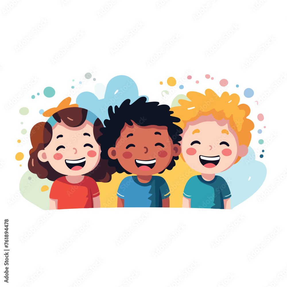 Smiling faces kids banner card with room for text 