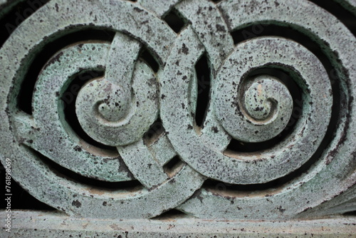 Interesting copper gate detail with a spiral.