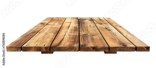 Beech wood table with isolated background.
