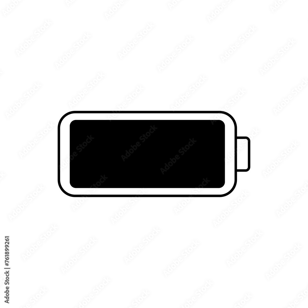 Simple battery full charge indicator outline icon. Line with editable live stroke. Vector illustration, isolated on a white background Simple battery full charge indicator outline icon. Line with editable live stroke. Vector illustration, isolated on a white background