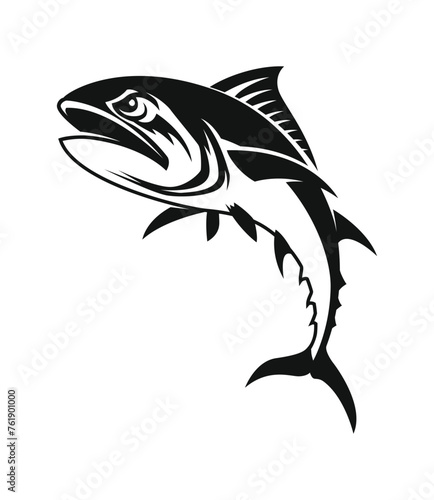 Tuna Fish Silhouette - cut out vector icon