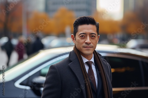 Wallpaper Mural Man in Suit and Tie Standing by Car Torontodigital.ca