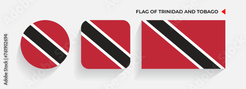 Trinidad and Tobago Flags arranged in round, square and rectangular shapes photo