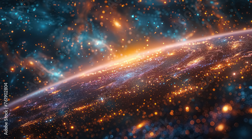 glowing galaxy swirl amidst starry space