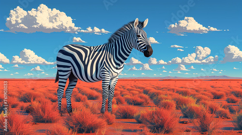 illustration of a zebra flat color