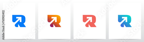 Arrow Up Diagonal on Letter Initial Logo Design R