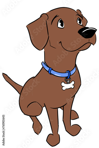 This is an illustration of a Labrador retriever in a sitting position     Chocolate    .