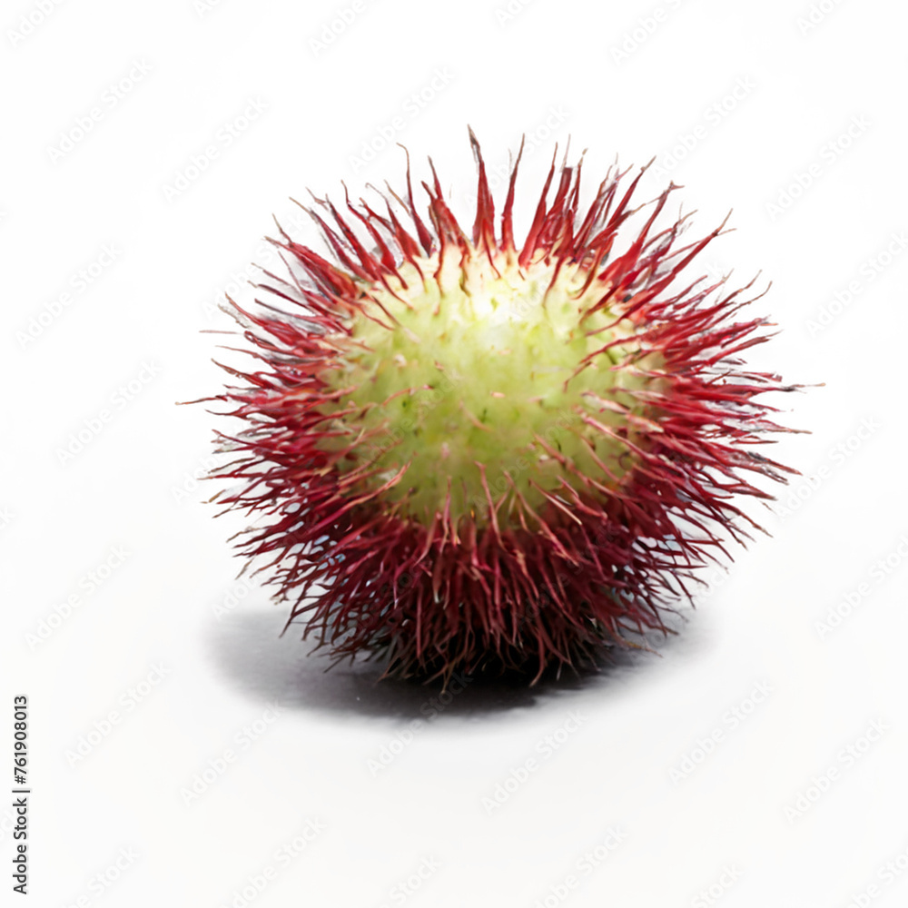Rambutan fruit is red with a little white and the hair is red Rambutan fruit is red with a little white and the hair is red