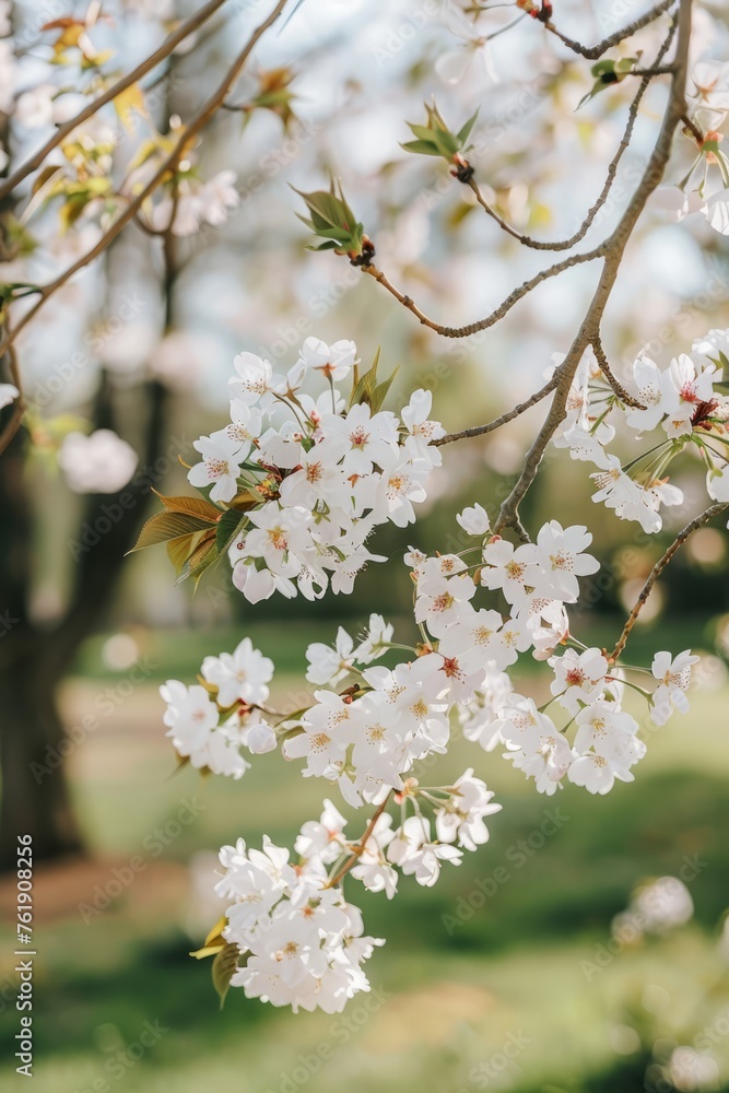Explore the joy of springtime awakening with blossoming flowers, chirping birds, and gentle breezes carrying the scent of fresh blooms, Generative AI