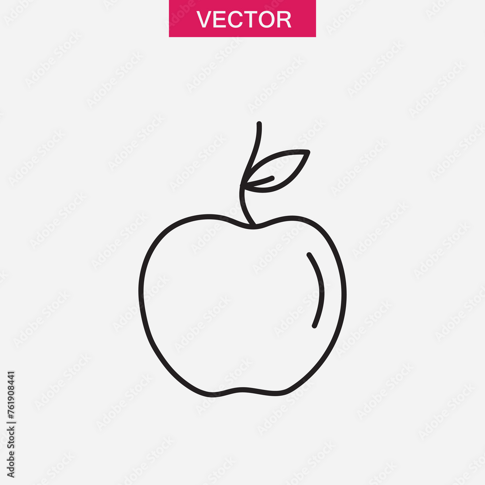 Apple line icon, simple flat vector illustration on white background..eps Apple line icon, simple flat vector illustration on white background..eps