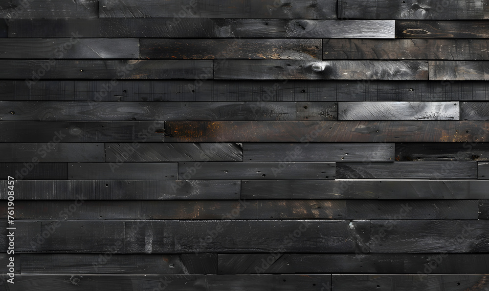 dark horizontal wood planks pattern, Generative AI dark horizontal wood planks pattern, Generative AI