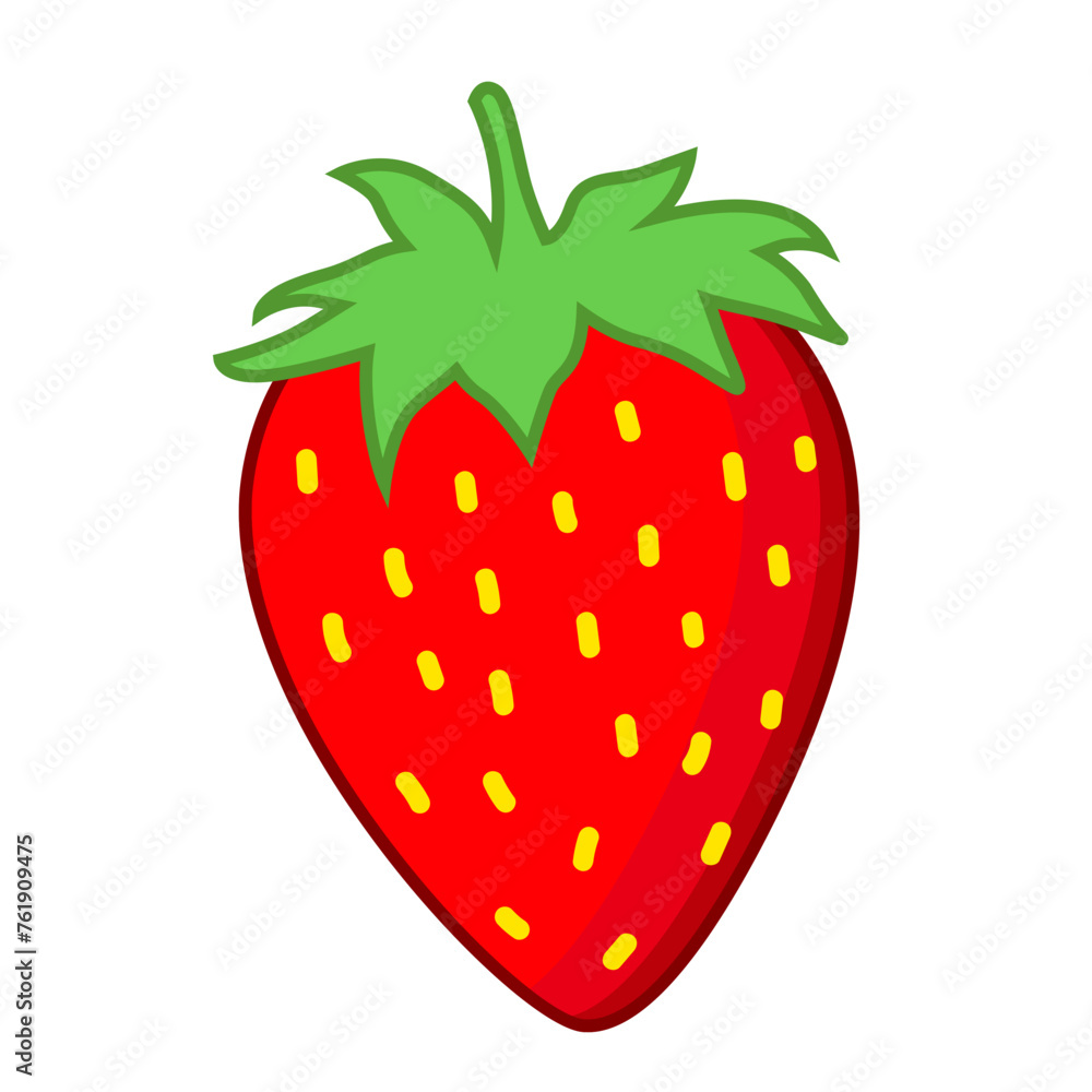 illustration of strawberry fruit filled outline illustration of strawberry fruit filled outline