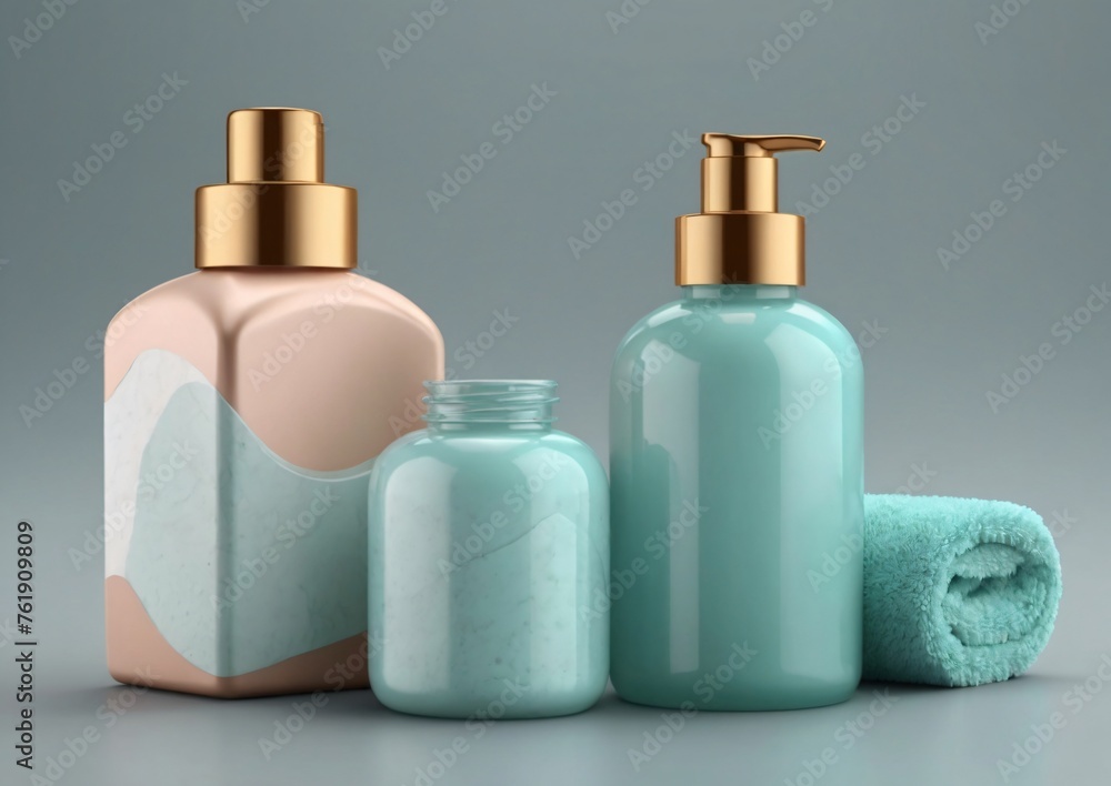 Cream and cosmetic packaging for hair mockup Cream and cosmetic packaging for hair mockup
