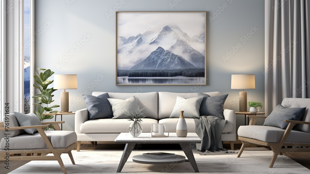 Modern interior composition of living room with aesthetic background Modern interior composition of living room with aesthetic background