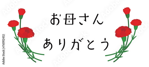 母の日 お母さんありがとうのメッセージとカーネーションの花束