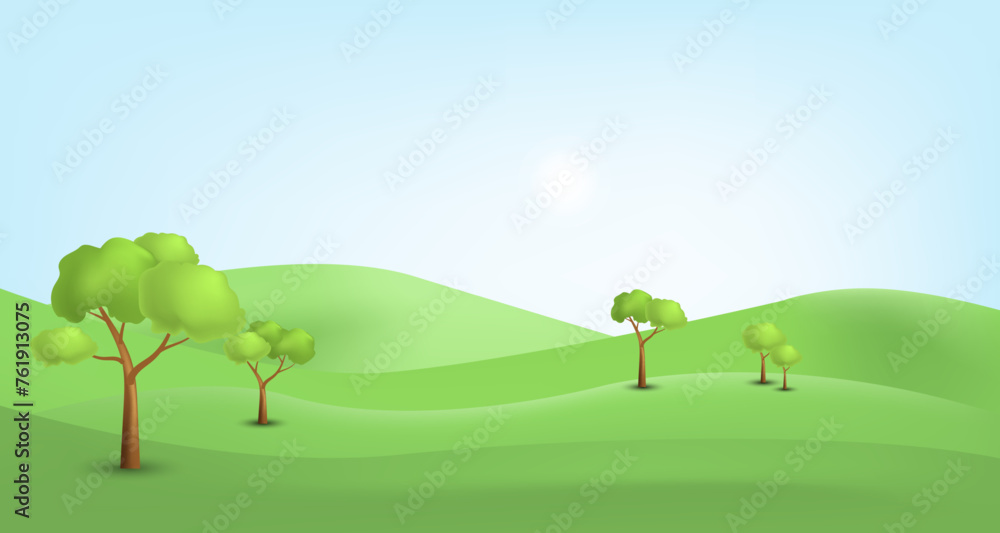 3d landscape background illustration 