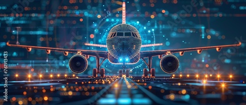 predictive maintenance IoT in aviation, preventing equipment failures and delays. photo