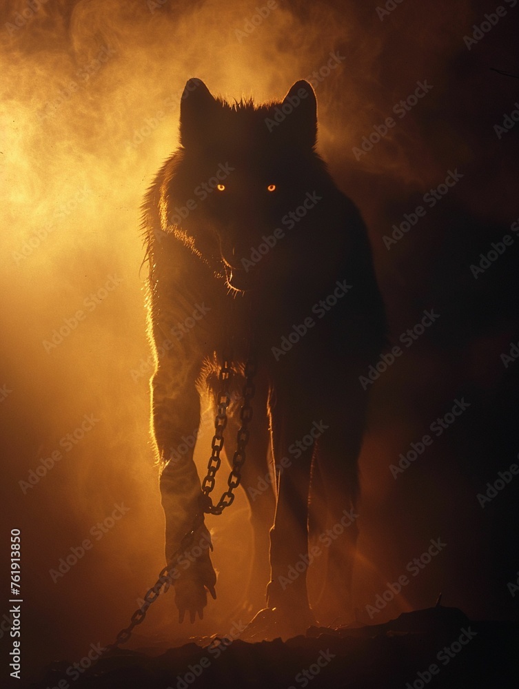 Fenrir Monstrous Wolf - obrazy, fototapety, plakaty 