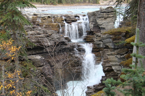 waterfall in autumn  Jasper National Park  Alberta