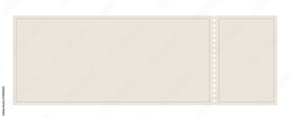 Fototapeta premium Ticket illustration in blue and beige.