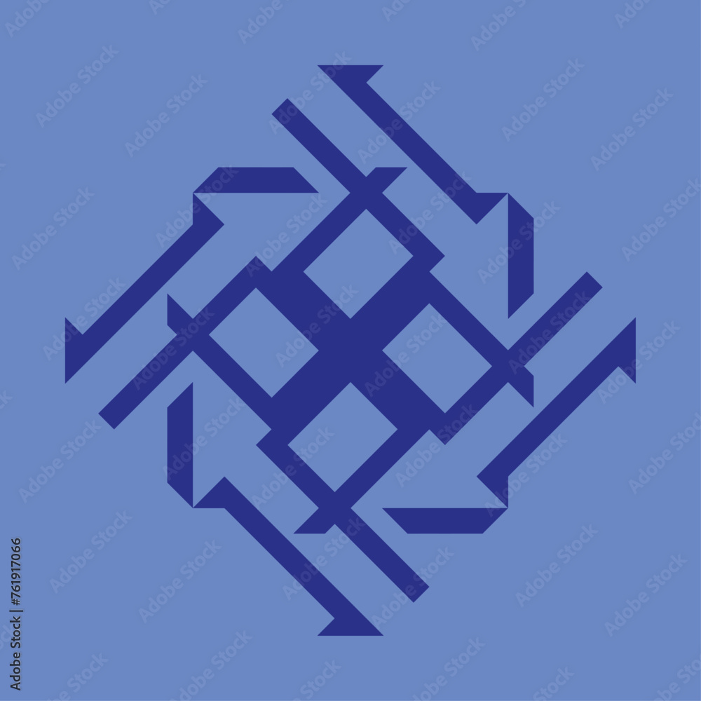 vector monogram design for ceramics or tiles with dark blue color and light blue background. vector monogram design for ceramics or tiles with dark blue color and light blue background.