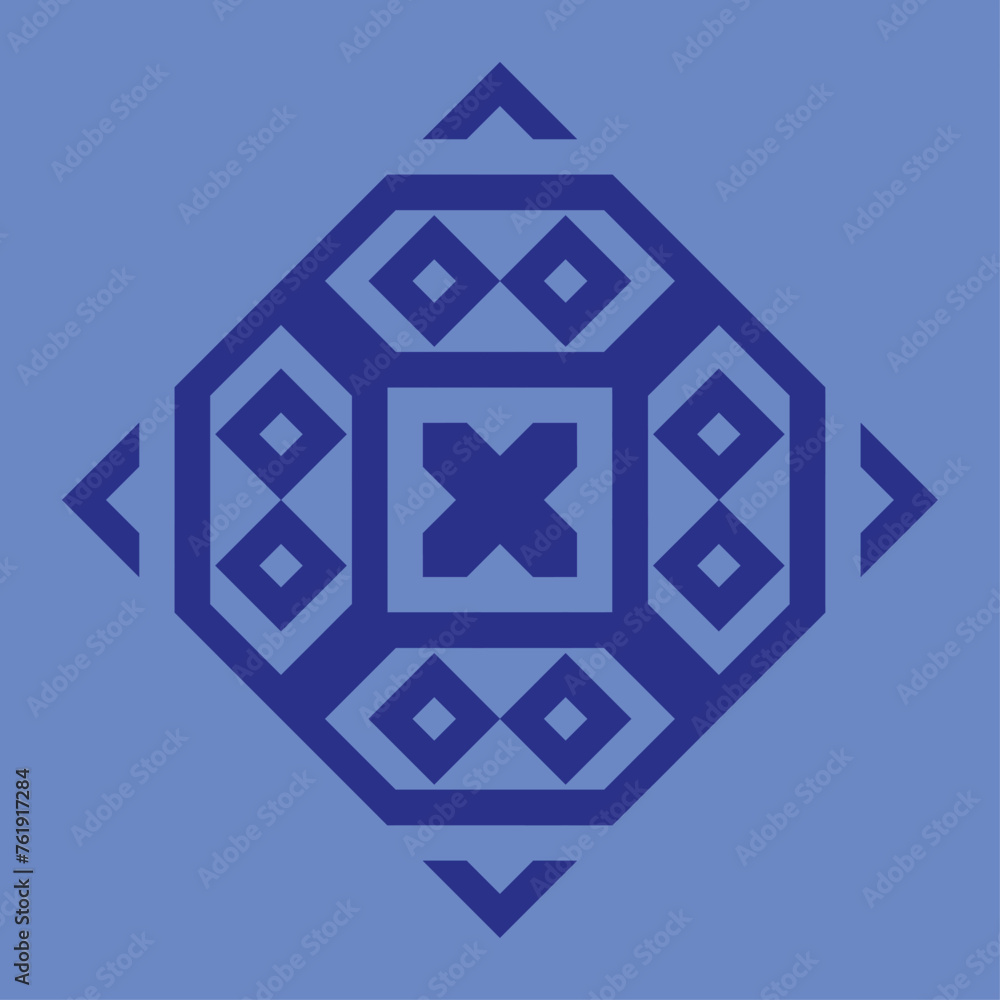 vector monogram design for ceramics or tiles with dark blue color and light blue background. vector monogram design for ceramics or tiles with dark blue color and light blue background.