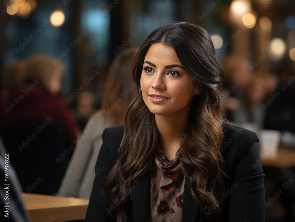 Woman Dining in Restaurant