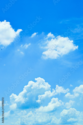 clear blue sky with white cloud  good weather in the morning have a nice day