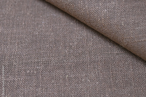 drak brown hemp viscose natural fabric cloth color, sackcloth rough texture of textile fashion abstract background