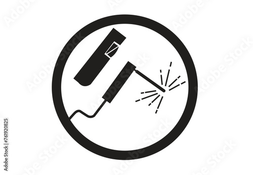 Icon of a Welding Repair or Construction Service. Editable Clip Art.