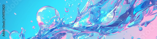 AI art, colorful water splash animation background