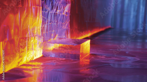 A thermal imaging camera captures the infrared rays being blocked by a piece of aerogel signifying its remarkable insulation capabilities. material is being explored