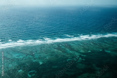 Waves coming in one after another in caribbean sea