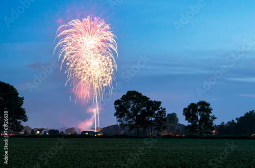 fireworks over the field