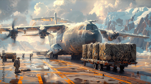 loading of military equipment into a military transport aircraft