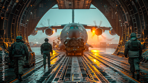 loading of military equipment into a military transport aircraft