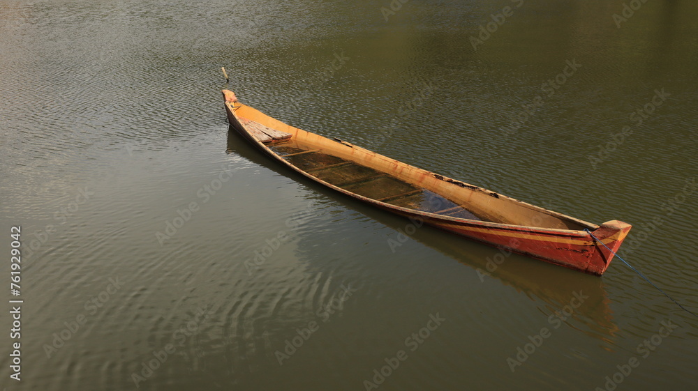 Wooden boats on the water, boats are used as a means of transportation