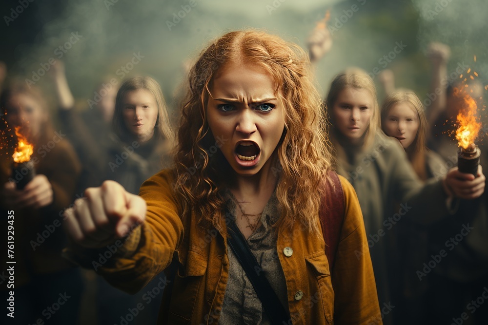 Group of People Holding Torches Group of People Holding Torches