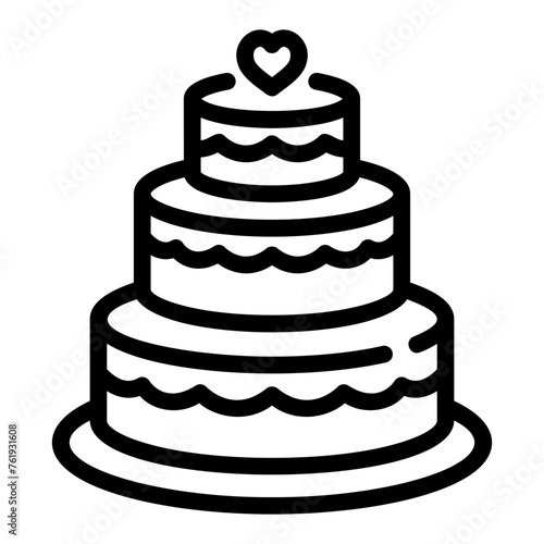 wedding cake outline icon