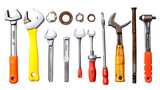 Tools set isolated on transparent background
