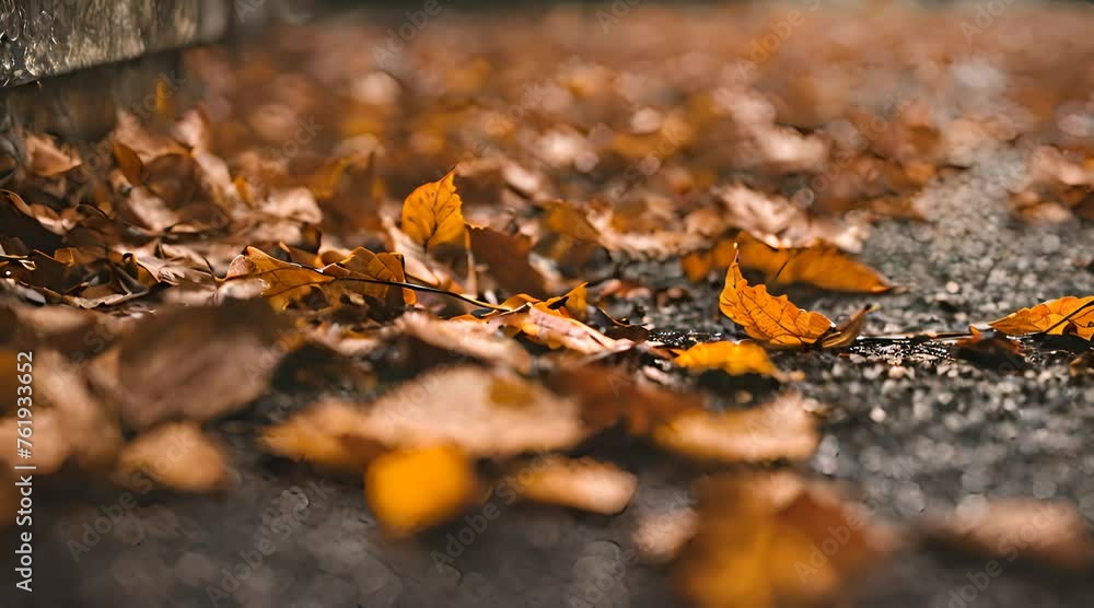 rainy autumn weather with leaves in warm colors on the ground rainy autumn weather with leaves in warm colors on the ground