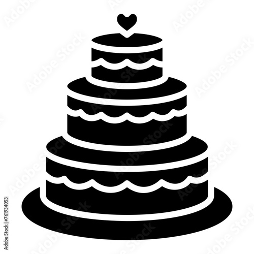 wedding cake glyph icon © Sentya