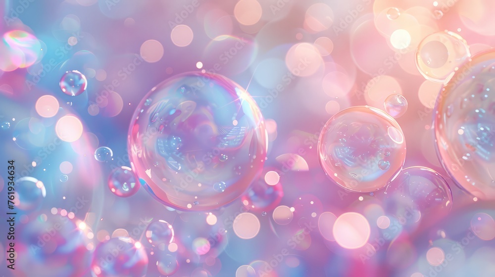 Enchanting Pastel Background with Soft Pink and Blue Bubbles Enchanting Pastel Background with Soft Pink and Blue Bubbles