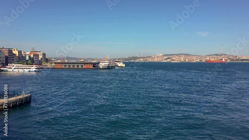 Wallpaper Mural A ferry in Istanbul cruising the Bosporus on a sunny day. Torontodigital.ca