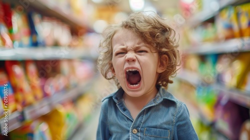 A child is seen throwing a tantrum in a store after their parent tells them they cant buy a toy. The parent calmly explains the concept of natural consequences and how it photo