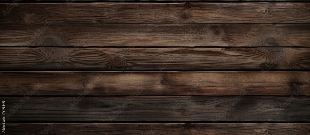 Wooden textured background with empty dark planks crafted from natural material